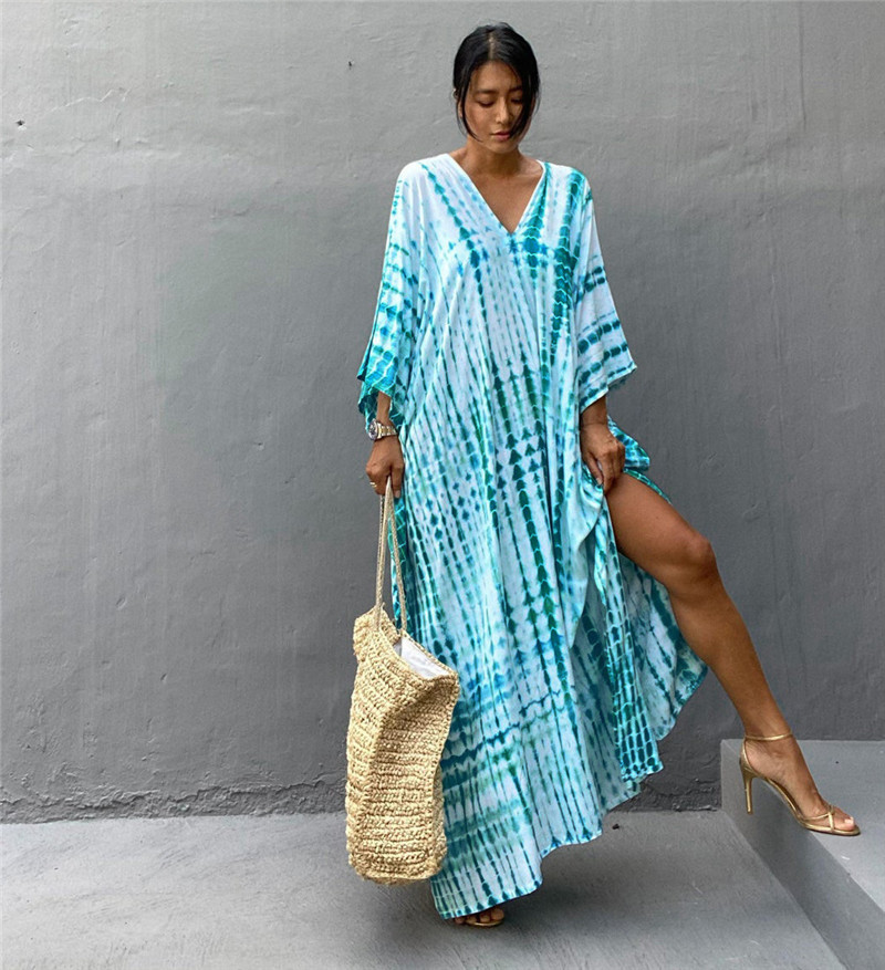 Cover Up Kaftan - Artı Boyutu Kadın Beachwear Uzun Plaj